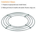 thumbnail image 3 of Unique Bargains 8' Metal Wire Wreath Frame Christmas Holiday Form Hanger, Green 2 Pack, 3 of 5