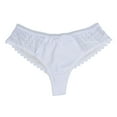 thumbnail image 3 of Gibobby Calzoncillos hipster Calzoncillos Color sólido para mujer, ropa interior, ropa interior, pantalones cortos, ropa casa, lencería, bragas vendaje encaje（Blanco， L), 3 of 5