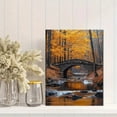 thumbnail image 2 of Qisvanset 12x16 Inch Autumn Stone Bridge Canvas Wall Art, Forest Reflection Landscape Rustic Nature Decor, 2 of 8