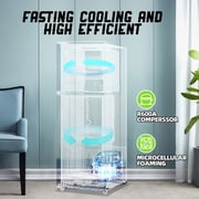 TACOOL 5.0 Cu.ft Double Door Mini Fridge with Top Freezer Compact Refrigerator for Home, Black, New