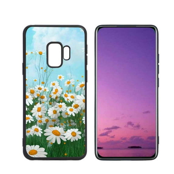 Compatible with Samsung Galaxy S9 Phone Case, Daisies Case Silicone Protective for Teen Girl Boy Case for Samsung Galaxy S9