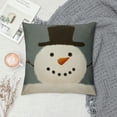 thumbnail image 2 of BCIIG Christmas Smile Snowman Throw Pillow Cover Cute Simple Snowman Face with Orange Nose Black Eyes Pillow Covers  Square  Soft Couch Cushion Case for Bedroom Sofa Home Decor 18x18in, 2 of 5