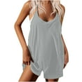 thumbnail image 1 of Timegard Jumpsuit for Women Summer Sleeveless Scoop Neck Adjustable Strap Casual Short Rompers with Pockets, 1 of 7