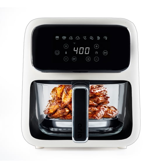Aria Air Fryers 5qt Air Fryer-Toxin-Free Durable Glass Design, 8-In-1 Cooking Presets