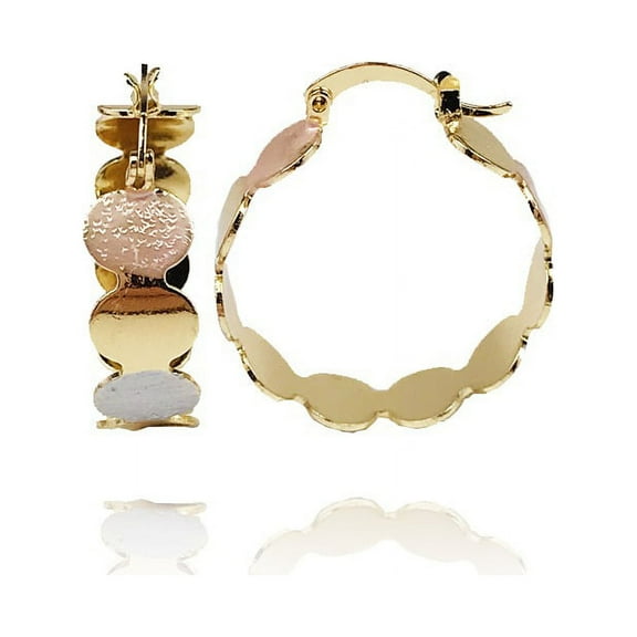 Women's 18k Real Gold Plated Layered Hoop Earrings set 30mm