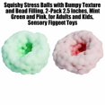 thumbnail image 3 of Squishy Stress Balls with Bumpy Texture and Bead Filling, 2-Pack 2.5 Inches, Mint Green and Pink, for Adults and Kids, Sensory Squeeze Toys, 3 of 3