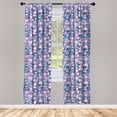 thumbnail image 5 of Ambesonne Cherry Blossom Window Curtains, Art Deco Scale, Each 28" W x 63" L, Pink and Violet Blue, 5 of 5