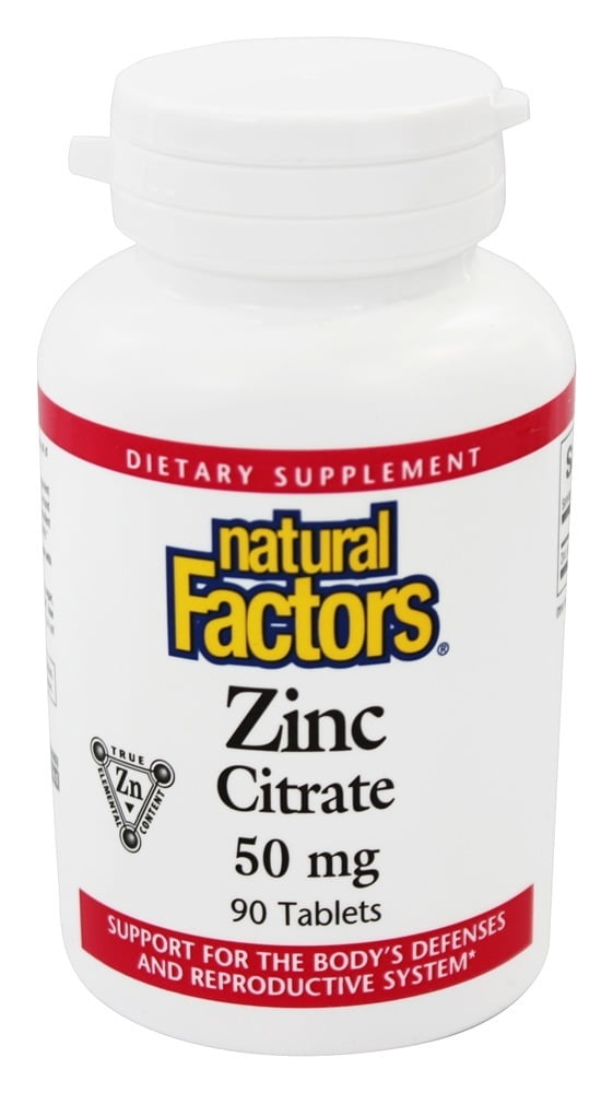 Natural Factors Zinc Citrate 50 mg. 90 Tablets