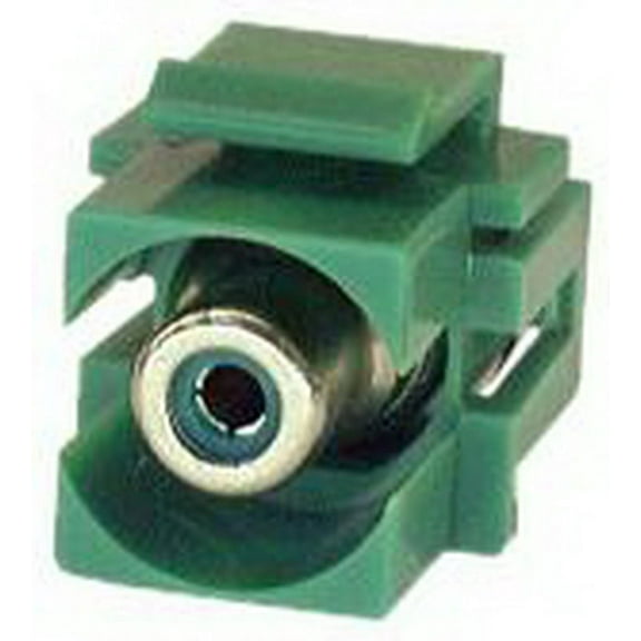 IEC RMRCA-GN RCA Female to Female Connector on Green Flush Mount Keystone