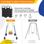 FUNLIO 2 in 1 Toddlers Heavy Duty Kids Swing & Bouncer Blue with 4 Sandbags and Baby Jumper Swing Set