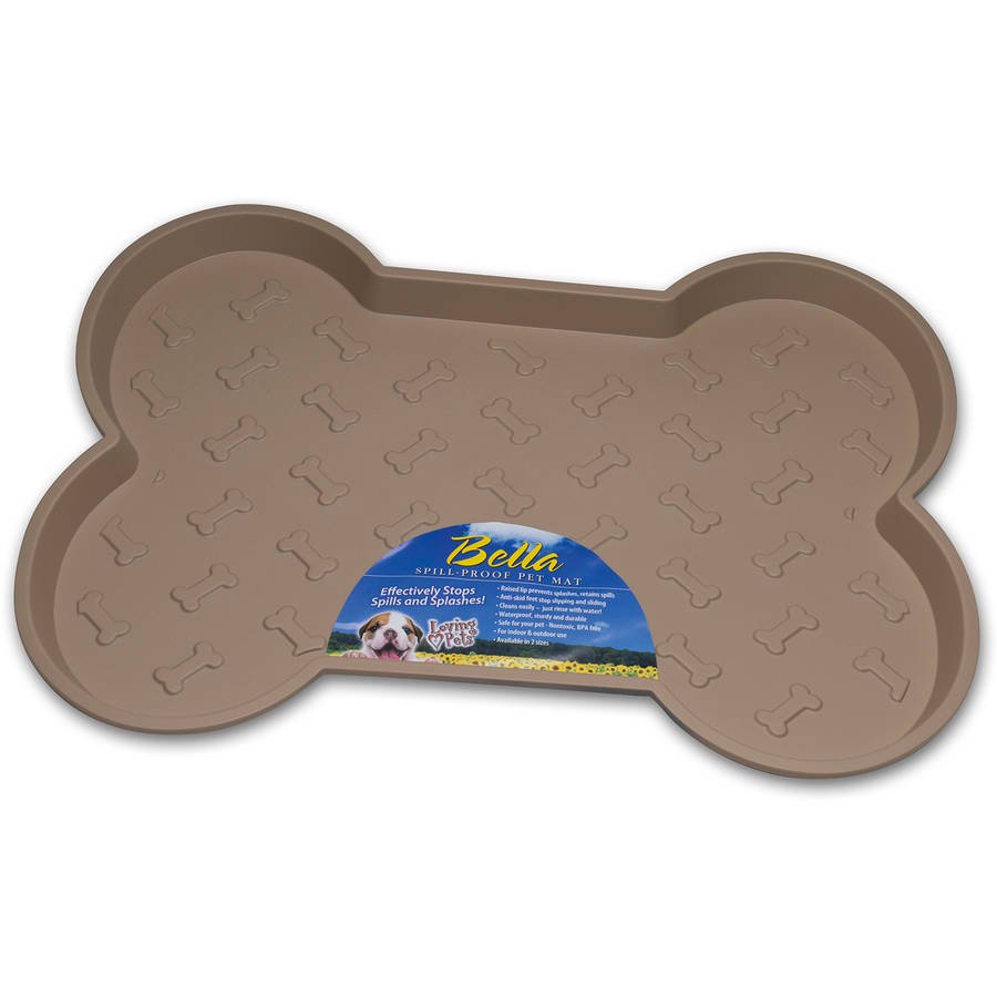 Bella SpillProof Bone Shaped Dog Feeding Mat, 23.5" x 17.5" Walmart