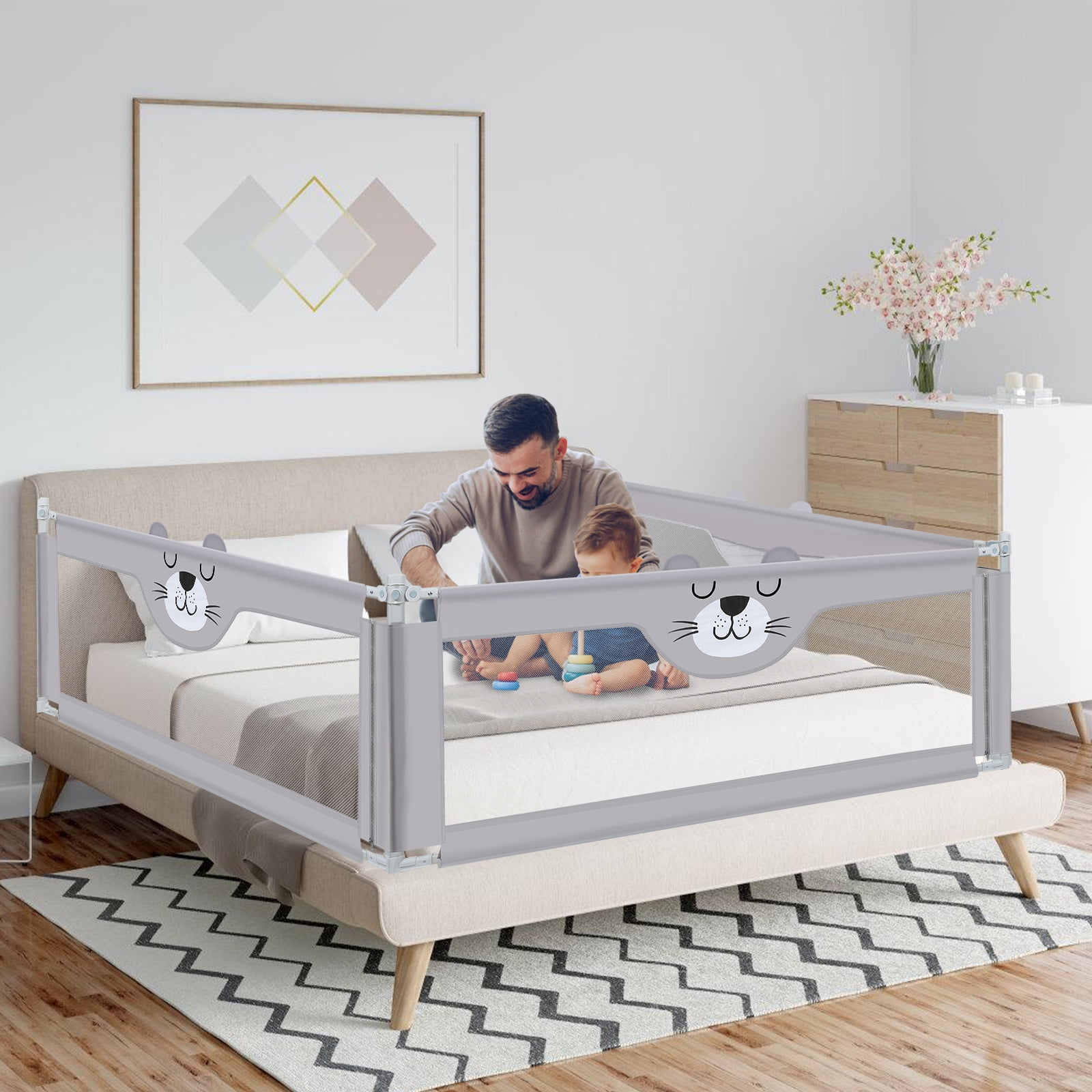 Bed Rails for Toddlers,Crib Rail, Safety Fence, Child Guardrail,Crib