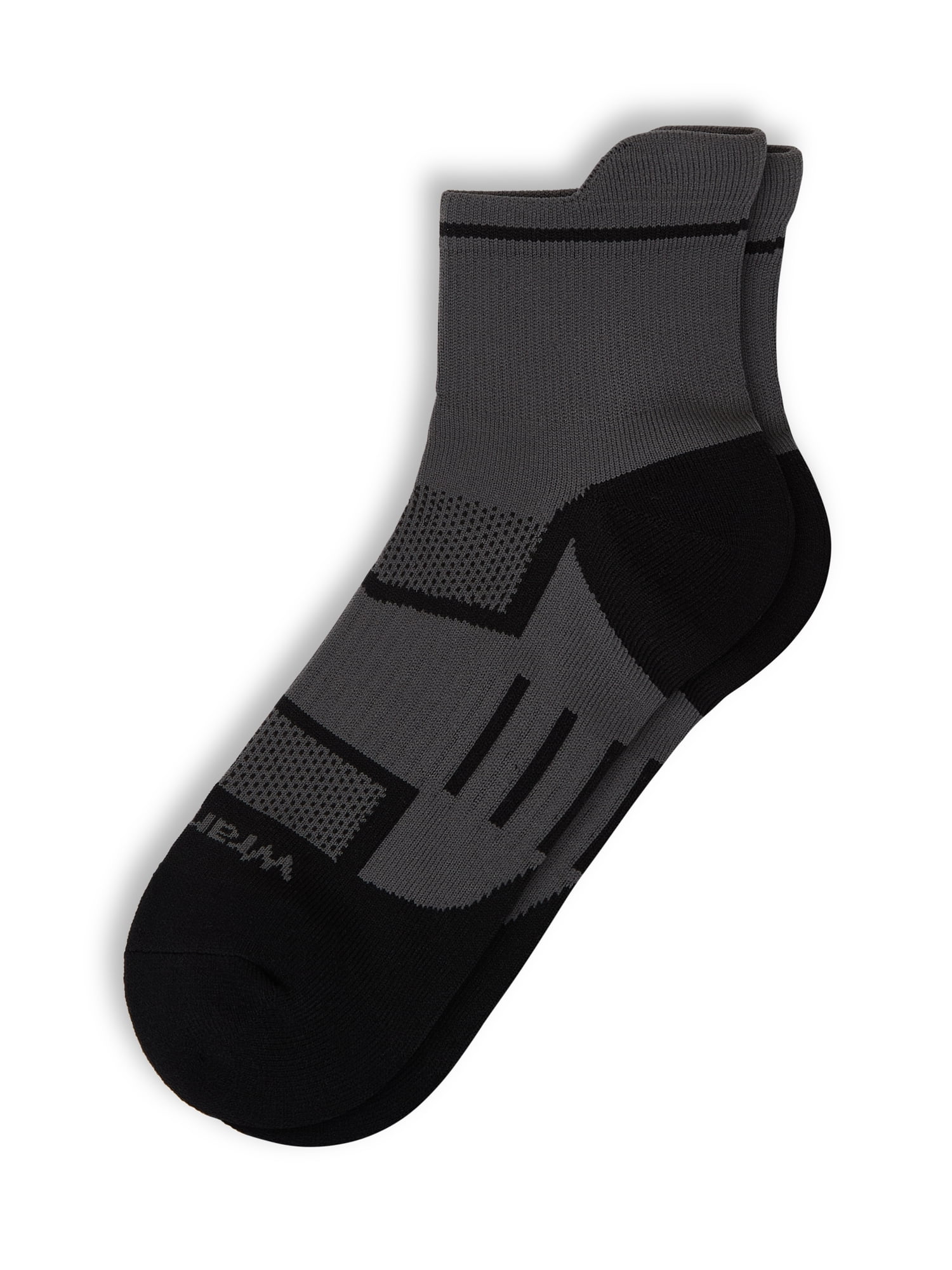 Wrangler Comfort Compression Quarter Socks for Men, Size 6-12, Gray, 3 Pairs