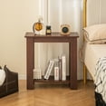 thumbnail image 2 of Patiojoy Wood End Table 2-tier Rectangular Side Table Home Accent Table w/ Storage Shelf Small Night Stands Sofa Side Coffee Table Mahogany, 2 of 8