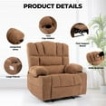 thumbnail image 6 of Grey Chenille Massage Recliner Chair (330lbs Capacity – 8-Point Massage, Lumbar Heating, 150 °   Recline, Pillow Top Arms), 6 of 11