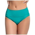 thumbnail image 1 of Women's Black High Waisted Bikini Bottoms Retro Basic Full Coverage Swimsuit Mid Waist Bathing Suit Bottom, 1 of 6