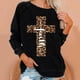 thumbnail image 1 of Puntoco Vestidos Mujer Verano Moda Mujer Cuello Redondo Manga Larga Camiseta Impresión Sudadera Blusa Tops, 1 of 3