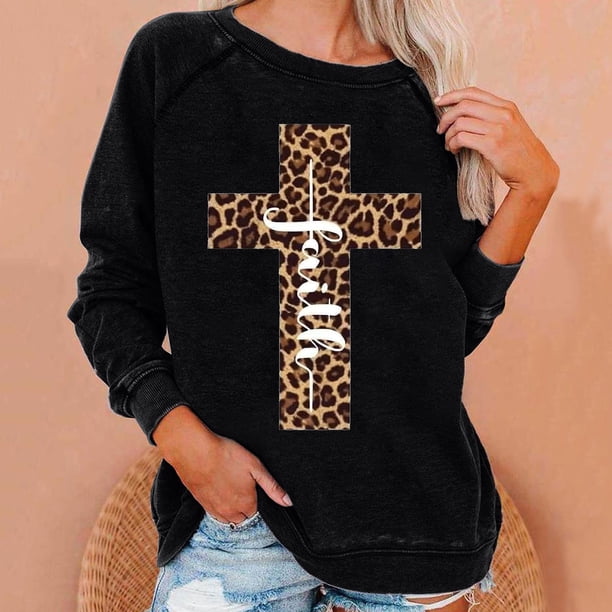 Puntoco Vestidos Mujer Verano Moda Mujer Cuello Redondo Manga Larga Camiseta Impresión Sudadera Blusa Tops