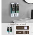 thumbnail image 5 of Luxspire Shampoo and Conditioner Dispenser, No Drill Wall Mounted Shower Soap Dispenser 2 Chamber with Waterproof Labels, Easy Refill Soap Dispenser for Bathroom Hotel Kitchen, Silver, 5 of 7