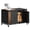 black-wood, variant on 54 Inch Heavy Duty Dog Crate Furniture withWheels,Indestructible Metal Dog Cage for Large andMedium Dogs, Extra Large XL XXL Dog Crate withRemovable Tray.