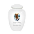 thumbnail image 1 of Mainely Urns Homage Large Custom Photo Pet Cremation Urn For Pet Ashes - Vase Style Pet Urn - 200 Cubic Inch Capacity -Personalization Included (White), 1 of 5