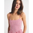 thumbnail image 3 of Jaimenalin Women'S Summer Midi Dresses Plaid Sleeveless Spaghetti Strap Smocked Tiered Beach Sundress Pockets Pink XL, 3 of 7