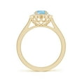 thumbnail image 2 of Angara Natural 1 Ct. Aquamarine with Diamond Halo Ring in 14K Yellow Gold for Women (Ring Size: 3.5), 2 of 9