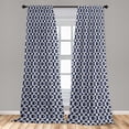thumbnail image 2 of Abstract Modern Art Window Curtains, Geometric Overlapping Circle Pattern With Dots Neutral Boho, Lightweight Decor 2-Panel Set with Rod Pocket, Pair of - 28"x63", Soft Blue Indigo Camel, by Ambesonne, 2 of 3