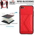 thumbnail image 6 of Allytech iPhone SE 2022/2020/ iPhone 7 8 Wallet Case with Hand Wrist, PU Leather RFID Blocking Cards Slots Shockproof Stand Feature Bumper Magnetic Closure Slim Shell Phone Case, Red, 6 of 7