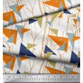 thumbnail image 3 of Soimoi Tissu de Velours Point, Branches & Triangle Géométrique Décor Tissu Imprimé Yard 58 Pouces de Large, 3 of 3