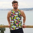 thumbnail image 6 of Lsque Green Mushroom Pattern Mens Tank Tops Muscle Athletic Quick Dry Sleeveless Workout Fitness T Shirts Beach Tank Top, Loose-fit Sleeveless Shirt for Men-XX-Large, 6 of 7