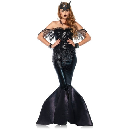 Leg Avenue Women's Dark Water Mermaid Siren Costume, Small, Black