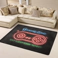 thumbnail image 1 of DouZhe Tapis de Zone Motif Zone de Jeu Poignée Cool Néon Tapis de Sol Antidérapant Lavable en Machine, Tapis de Zone de Jeu Style Slogan Néon, 63x48 Pouces, 1 of 6