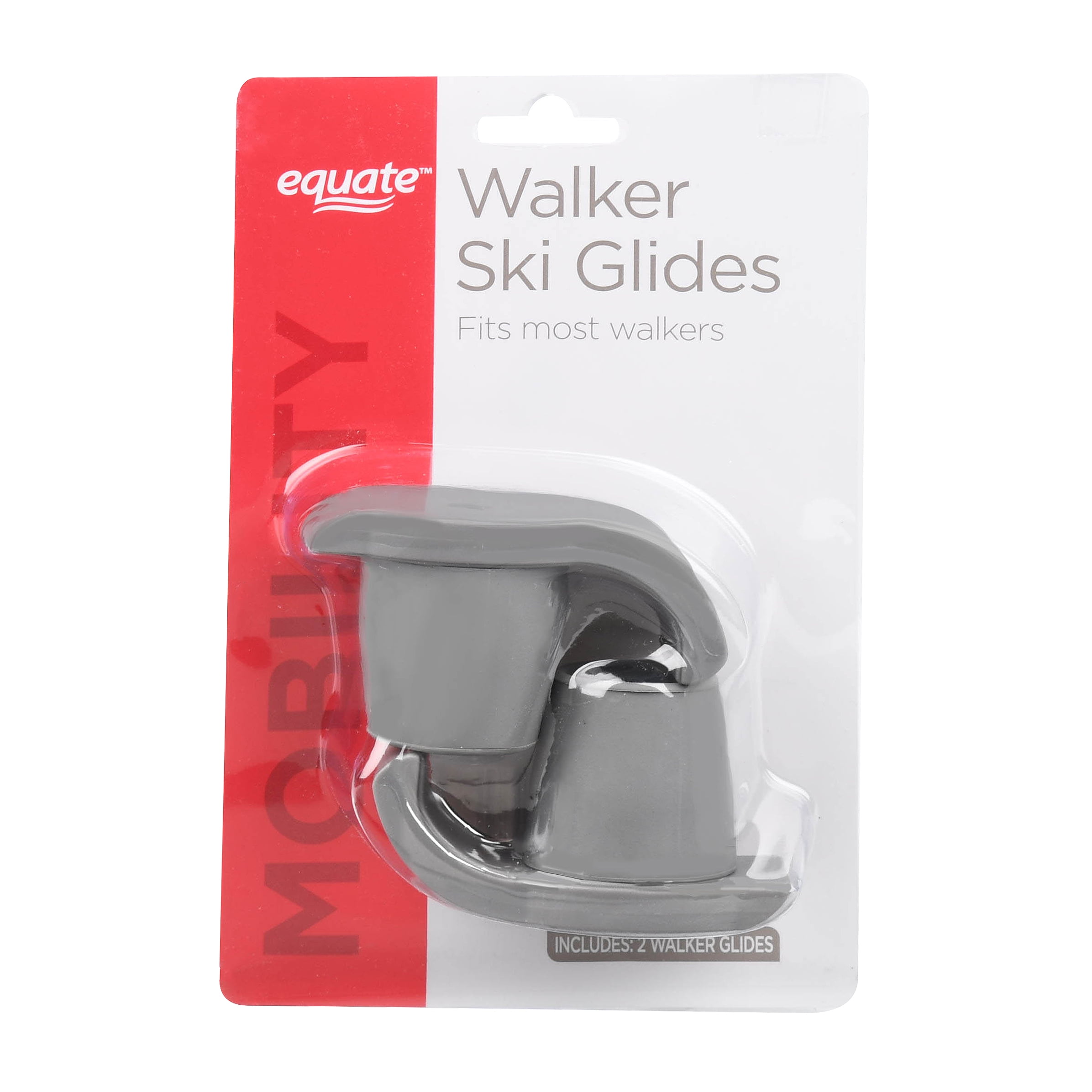 Equate Walker Ski Glides, Gray, 1 Pair