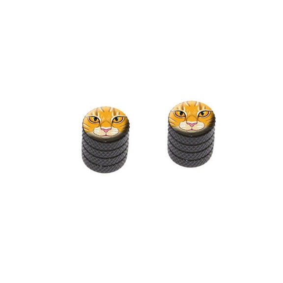 Orange Tabby Cat Face - Pet Kitty Bike Valve Stem Caps
