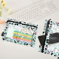 thumbnail image 4 of 2 Pack Pencil Pouch for 3 Ring Binder Smooth Zipper Folders with Pockets Clear Window Pencil Case Panda Face Flower Doughnut, 4 of 6