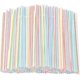 thumbnail image 1 of Pajitas de plástico flexibles, multicolores, desechables, a rayas, 600 unidades oso de fresa Electrónica, 1 of 4