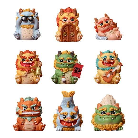 Luzkey Mini Dragon Figurine Animal Sculpture Resin Collectible Miniature Dragon Figurine Tabletop Ornament for Festivals Living Room