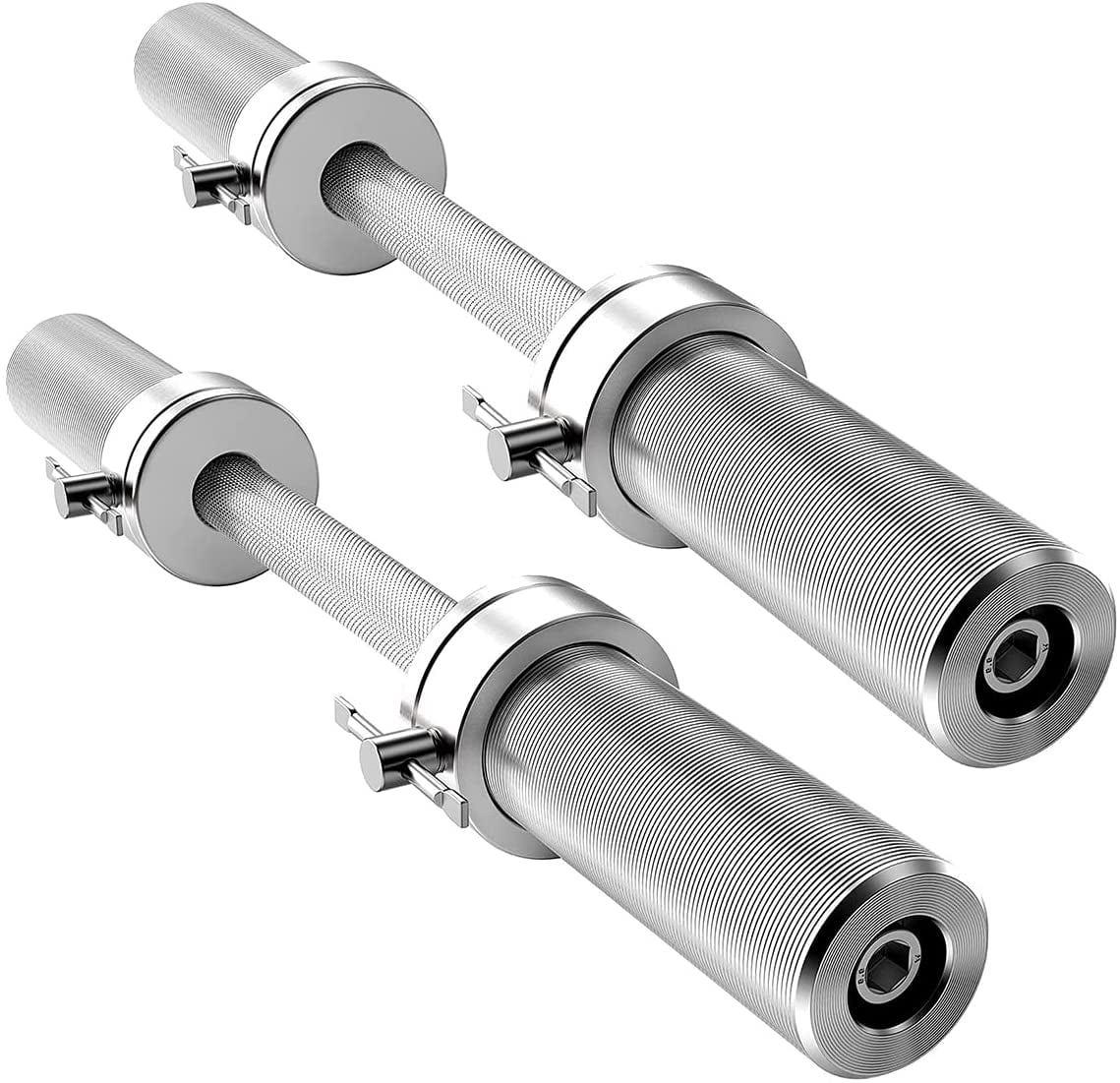 2” Olympic Dumbbell Handles–Solid Steel Dumbbell Weight Lifting Bars w/Sleeves 