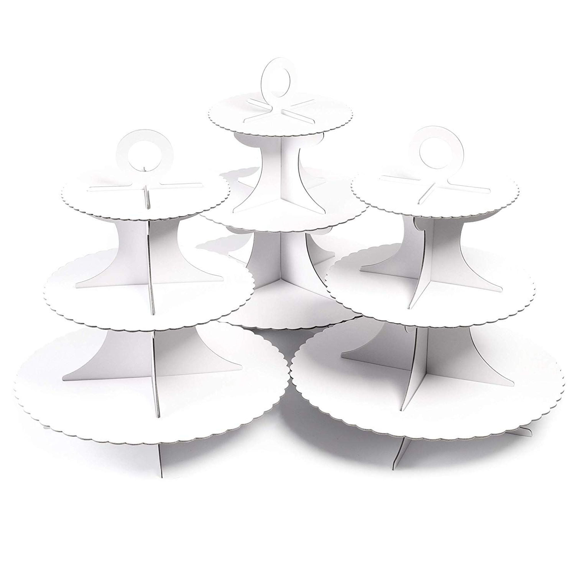 3Pcs 3Tier Cardboard Cupcake Stand for 16 Cakes, Cupcake Tower