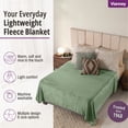 thumbnail image 5 of Vianney Sabia King Size Lightweight Fleece Blanket in Sage Green Ultra Soft Cozy Throw for Couch or Bed Year-Round Comfort and Breathable Warmth, 5 of 9