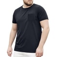 thumbnail image 4 of Plain Black Tshirt Men Soft Tshirts Men Men's Cotton Pocket Tee Shirts Soft Crew Neck Solid Color T Shirt Casual Short Sleeve Summer Basic Tops, 4 of 6