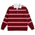 thumbnail image 3 of Ceisia Men's Vintage Waffle Knit Polo Sweater | Loose Drop-Shoulder Color Block Striped Long Sleeve Pullover Gifts, 3 of 5