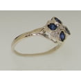 thumbnail image 4 of LBG British Made 925 Sterling Silver Natural Sapphire & Diamond Womens Cluster Ring - 33 size options, 4 of 7
