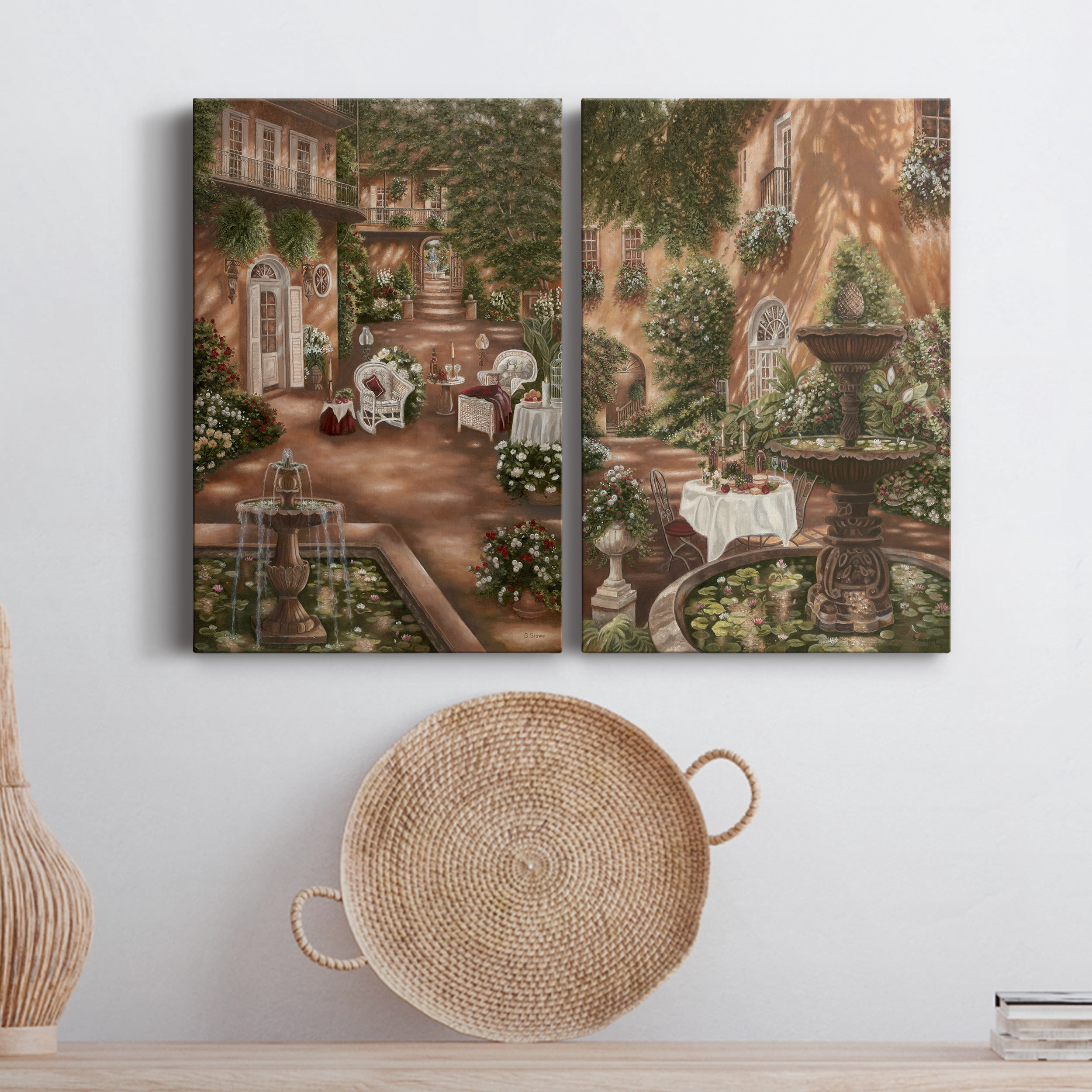 Evening Cocktails I Premium Gallery Wrapped Canvas - Ready to Hang - Set of 2 - 8 x 12 Each