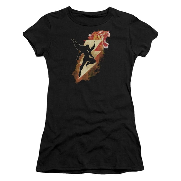 Shazam Movie Tiger Bolt Junior Women's T-Shirt Sheer Black