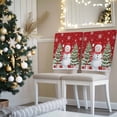 thumbnail image 3 of Christmas Chair Covers Set of 1 Red Snowman Xmas Balls Pine Tree Snowflakes Winter Chair Back Covers Stretch Removable Washable Slipcovers Protector for Dining Room Kitchen Party Decor, 3 of 5
