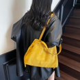 thumbnail image 3 of Suede Shoulder Bag Vintage Drawstring Medium Handbag Slouchy Purse, 3 of 7