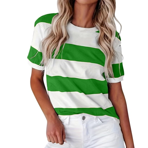 T Shirts For Women Womens Tops Spring Summer Solid Color Printed Casual Comfortable Tops Short Sleeve Tops