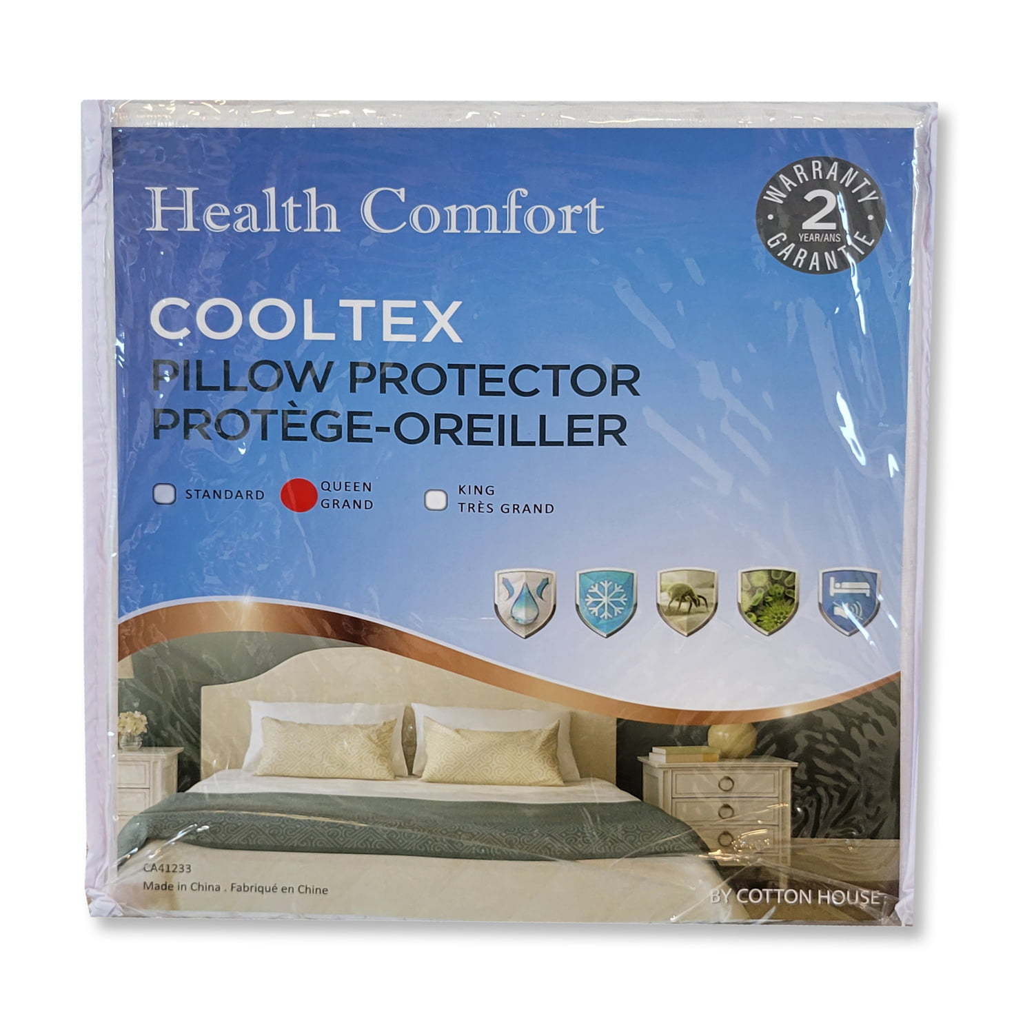 Cotton House - CoolTex Pillow Protector, Waterproof, Queen Size, White 